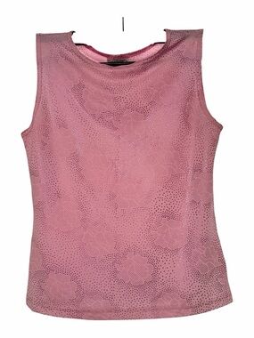 Nick & Sarah Pink Floral Embellished Sleeveless Tank Top Size Medium